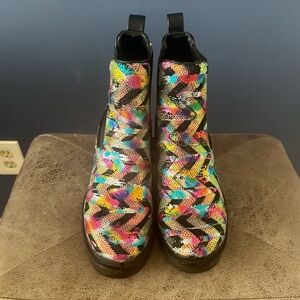 Colorful Sequin Ankle Boots